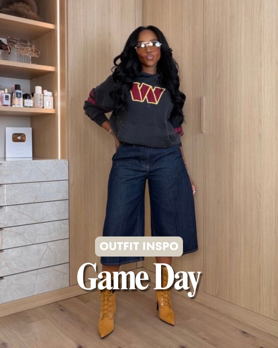 GAME DAY 🏈

Game day, but make it fashion. This Washington Commanders hoodie with wide-leg denim and western boots is the perfect mix of sporty + styled for tailgating, watch parties or heading to the game.

Washington Commanders outfit, game day outfit, NFL women’s style, football outfit inspo, sporty chic outfit

Wearing: Size Small | 5’4” | 140 lbs | 34D-27-40

📲 Download the FREE LTK app & follow me (@kirasfashionfinds) to shop all my daily finds.

#LTKPetite #LTKActive