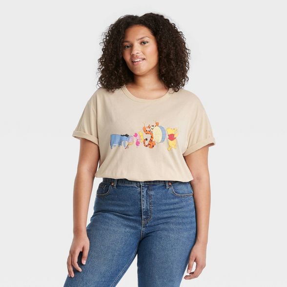 Women's Disney Winnie The Pooh & Friends Short Sleeve Graphic T-Shirt - Beige | Target
