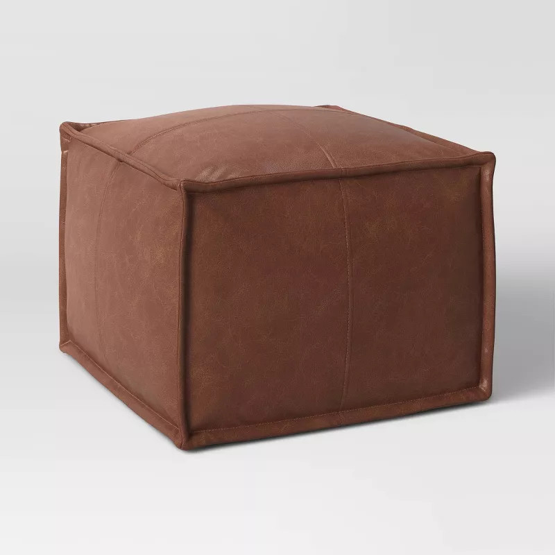 Earl Faux Leather French Seam Ottoman - Project 62™ | Target