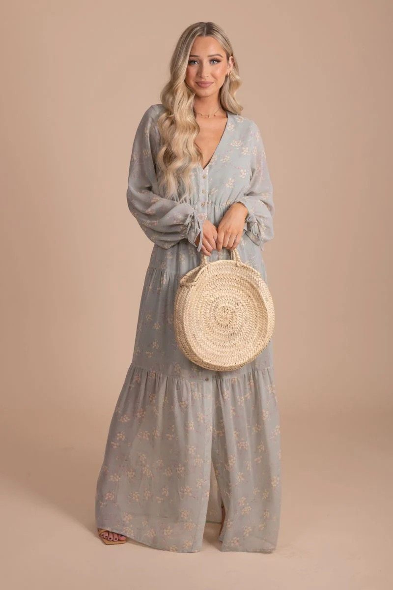Vintage Meadows Floral Maxi Dress | Bella Ella Boutique, LLC