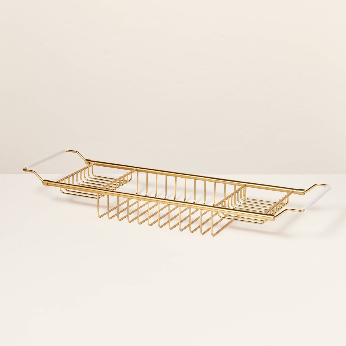 Extendable Wired Bathtub Caddy Brass Finish - Hearth & Hand™ with Magnolia | Target