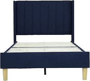 AGARTT Upholstered Platform Bed Frame Twin Size with Headboard and Footboard/Wooden Slats Support... | Amazon (US)