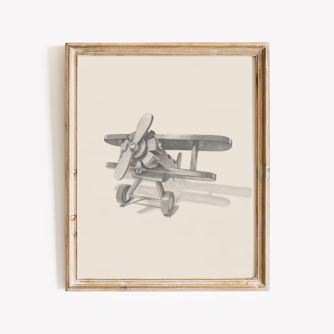 Vintage Nursery Print Airplane Nursery Art Boys Room Decor Boy Wall Art Travel Theme Nursery Prin... | Etsy (US)