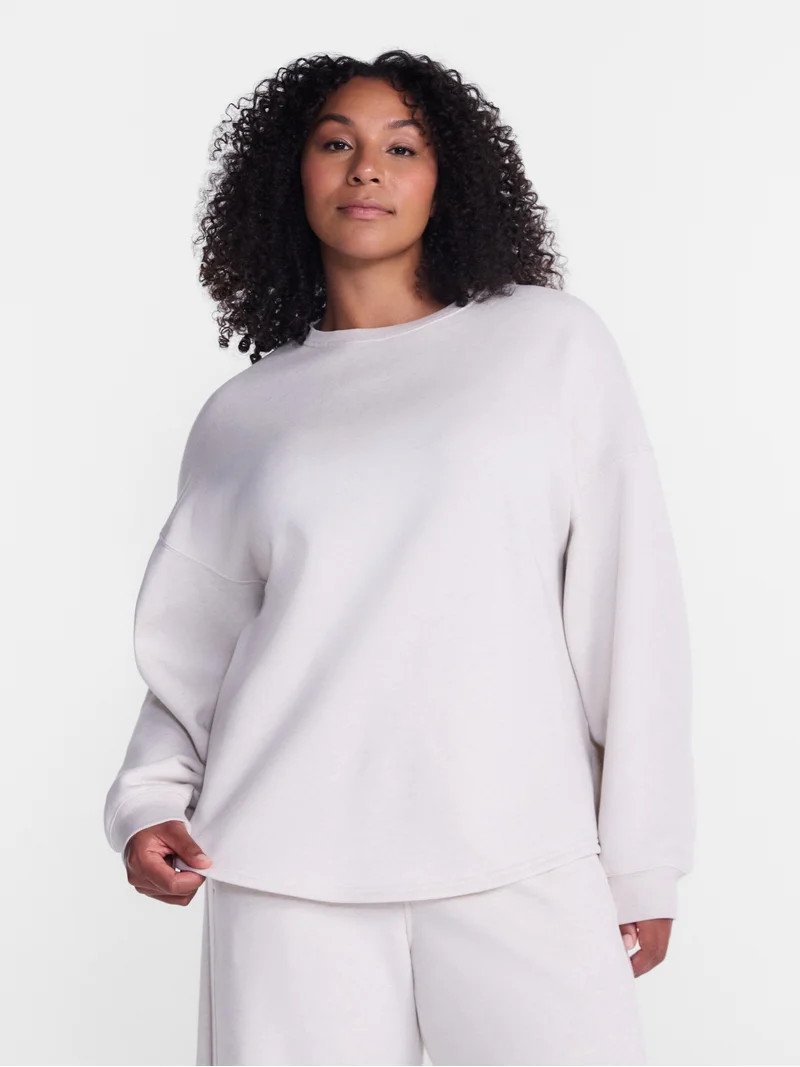 Athletic Works Women's and Women's Plus Cinched Fleece Sweatshirt, Sizes XS-4X | Walmart (US)