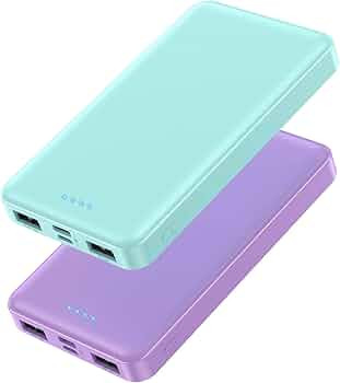 [2 Pack] Portable Charger Power Bank 10000mAh,Ultra Slim Compact External Battery Pack with USB C... | Amazon (US)