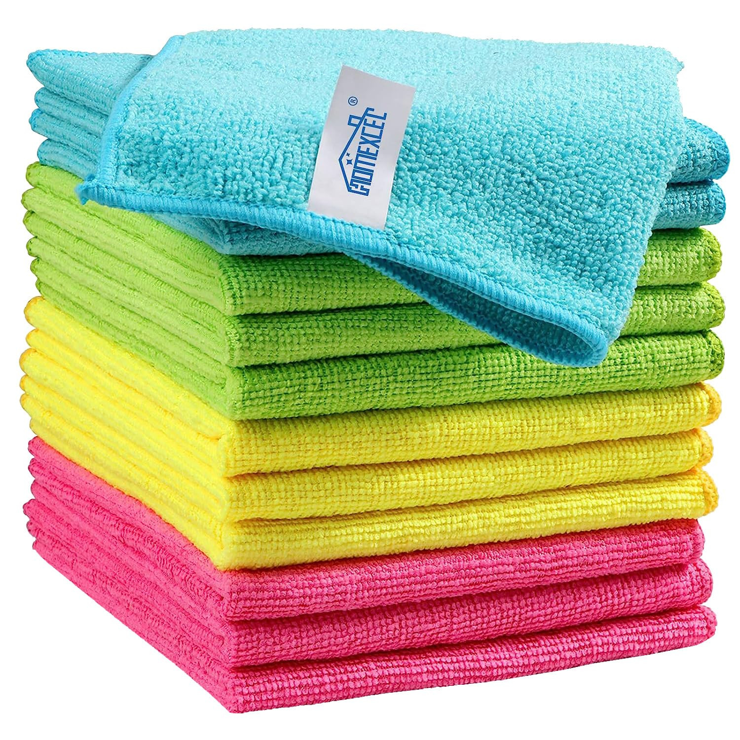 HOMEXCEL Microfiber Cleaning Cloth,12 Pack Cleaning Rag,Cleaning Towels with 4 Color Assorted,11.... | Amazon (US)