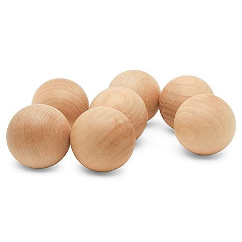 2 inch Wooden Round Ball, Bag of 10 Unfinished Natural Round Hardwood Balls, Smooth Birch Balls, for Crafts and DIY Projects (2 inch Diameter) by Woodpeckers | Amazon (US)