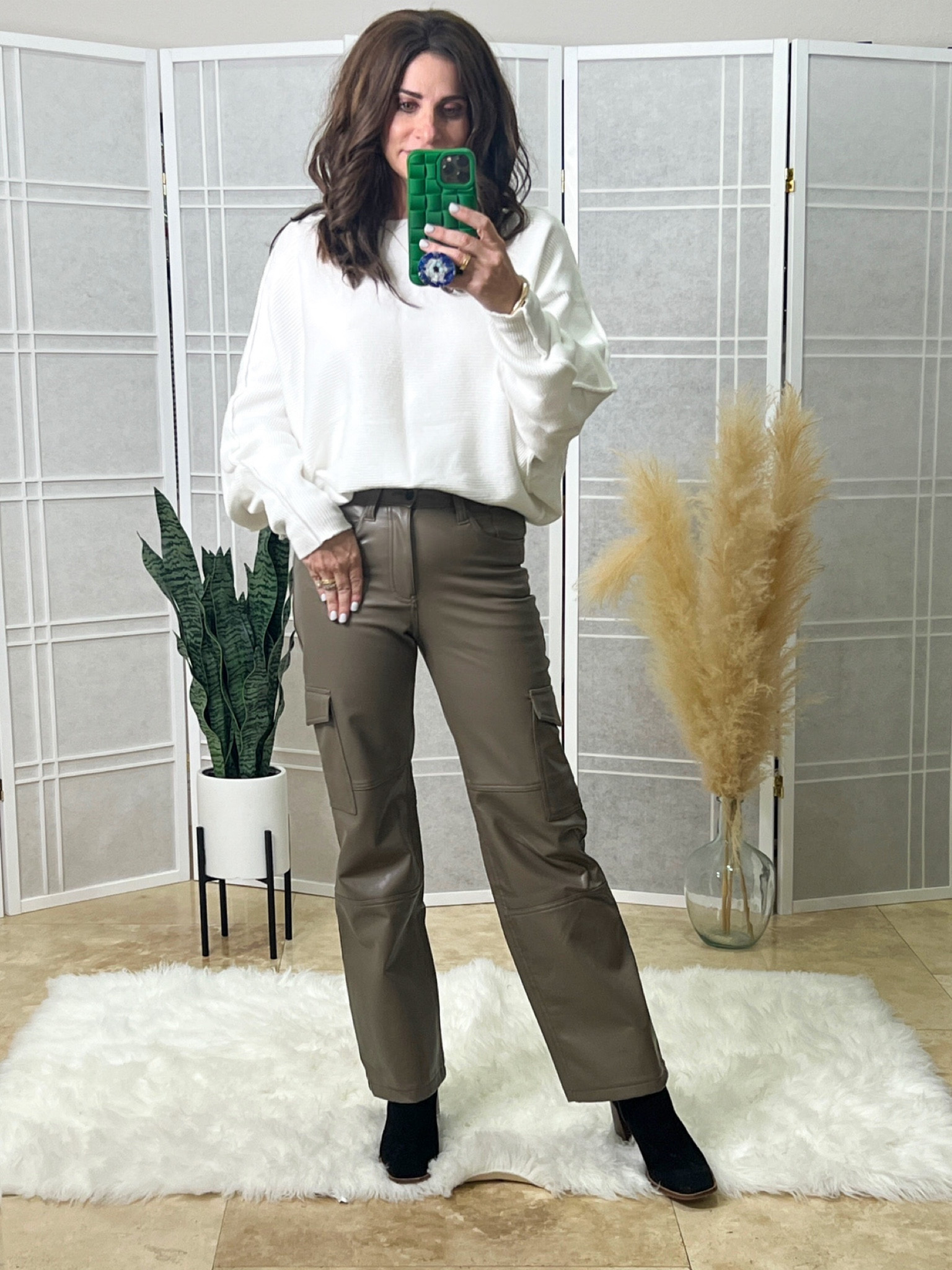 Vegan leather pants on sale ! 
Pants 24 
Top sm 
Booties TTS 

#LTKSeasonal #LTKstyletip #LTKsalealert