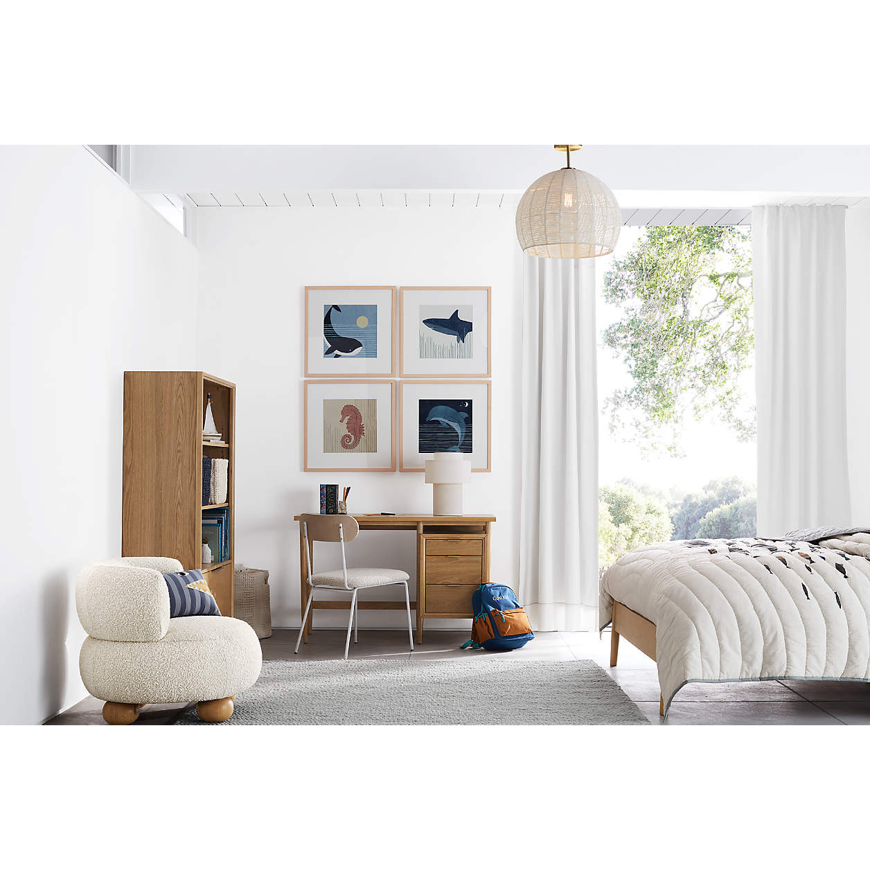 Bodie Natural Wood 3-Drawer Kids Desk | Crate & Kids | Crate & Barrel