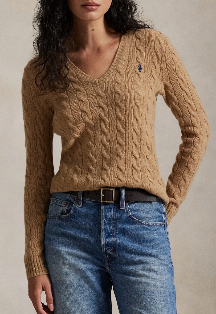 Polo 
V neck cable knit sweater 
Jeans
Winter Outfit 

#LTKSeasonal