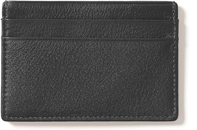 RFID Black Onyx Men's Slim Credit Card Case Wallet - 4 credit card slots, center pocket for cash ... | Amazon (US)
