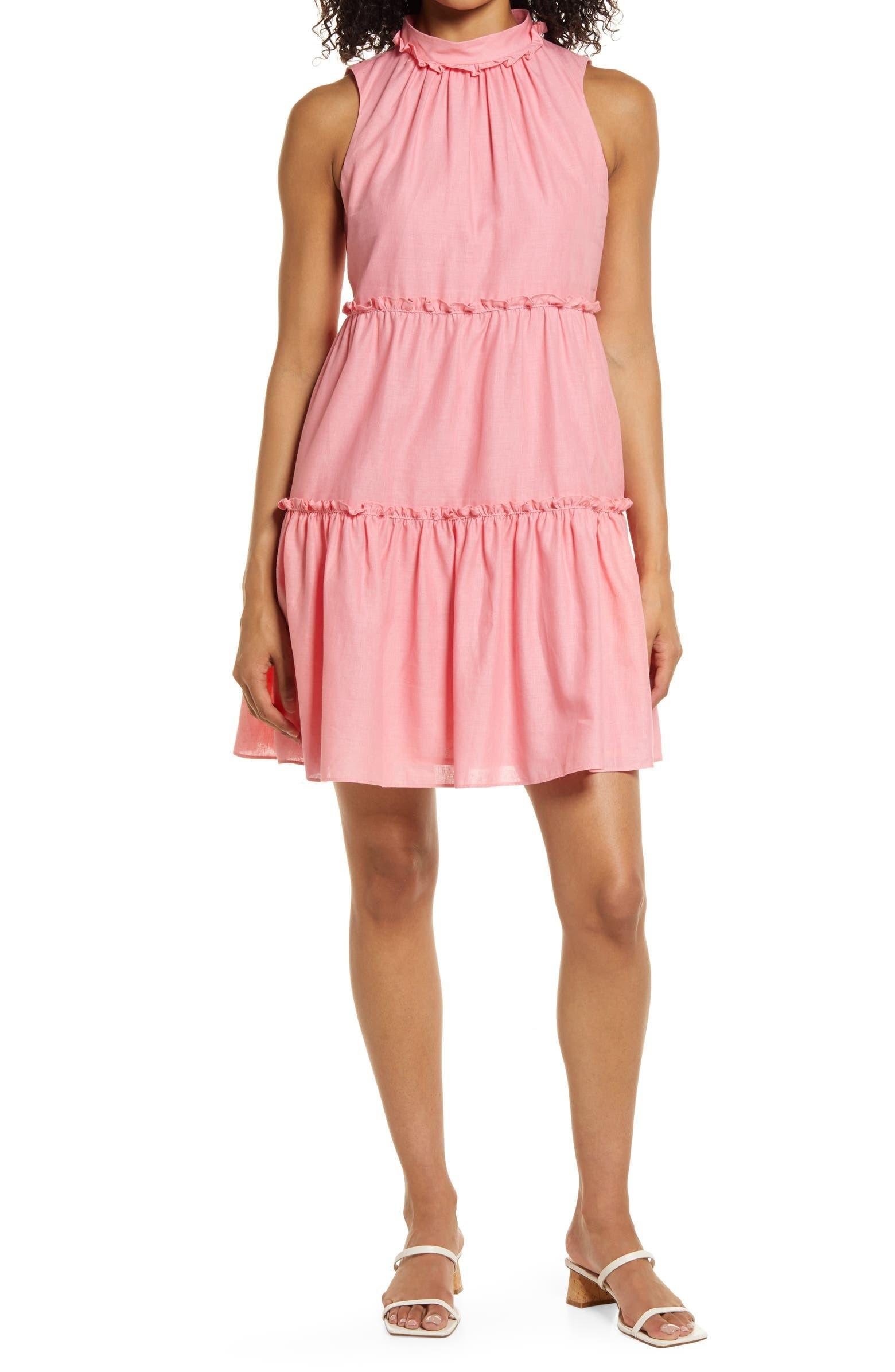 High Neck Sleeveless Ruffle Dress | Nordstrom