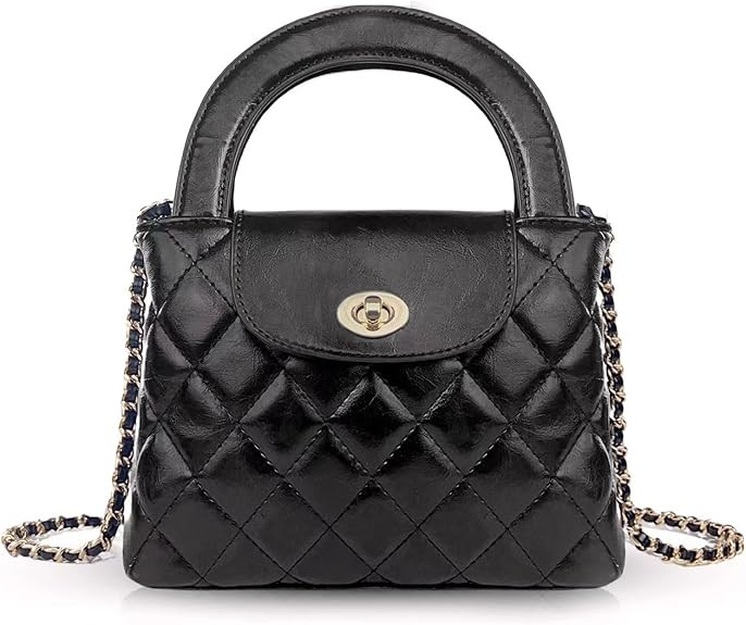 Quilted Crossbody Tote Bags for Women Small Top Handle Purse Trendy Designer Handbag Satchel Tote... | Amazon (US)