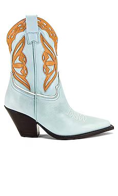 TORAL Blue Leather Cowboy Boots in Blue & Camel from Revolve.com | Revolve Clothing (Global)