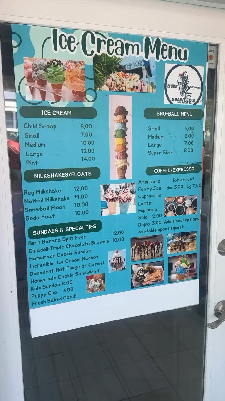 In our opinion, skip the sugar shack, go have some homemade vanilla or chocolate ice cream at Seaweeds. They have a ton of other flavors and toppings not to mention they are so friendly! #tybeeislandgeorgia #icecream #seaweeds