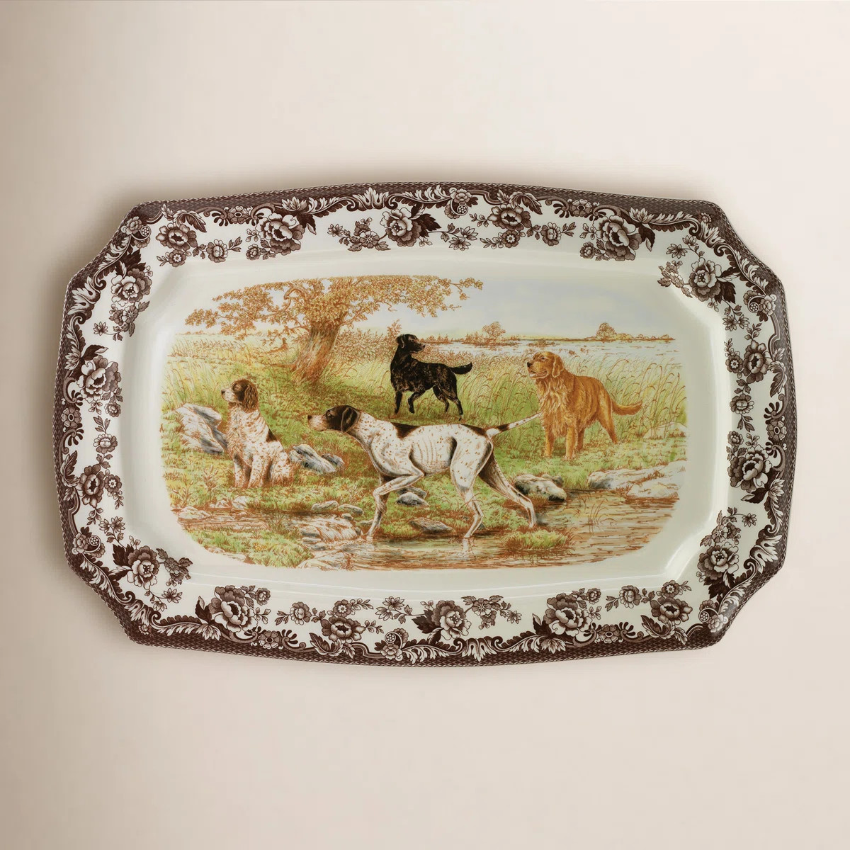 Spode Woodland Dogs Rect Platter 17.5" All Dogs | Wayfair North America