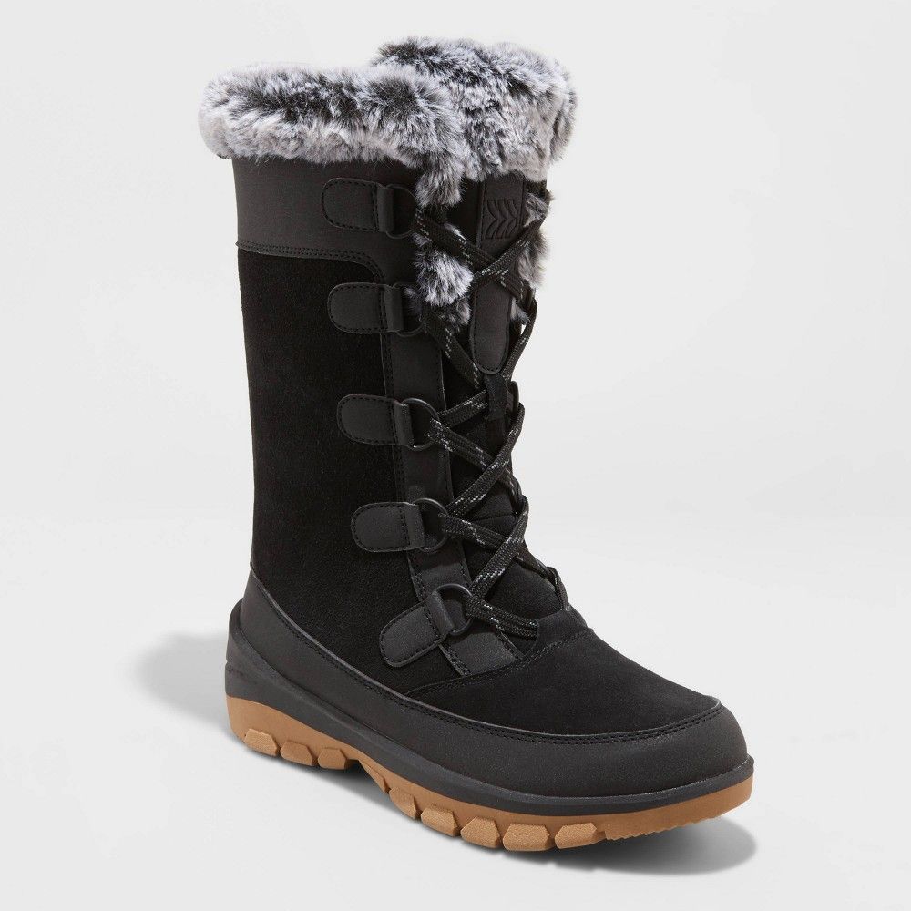 Women's Cecily Waterproof Winter Boots - All in Motion Black 6 | Target