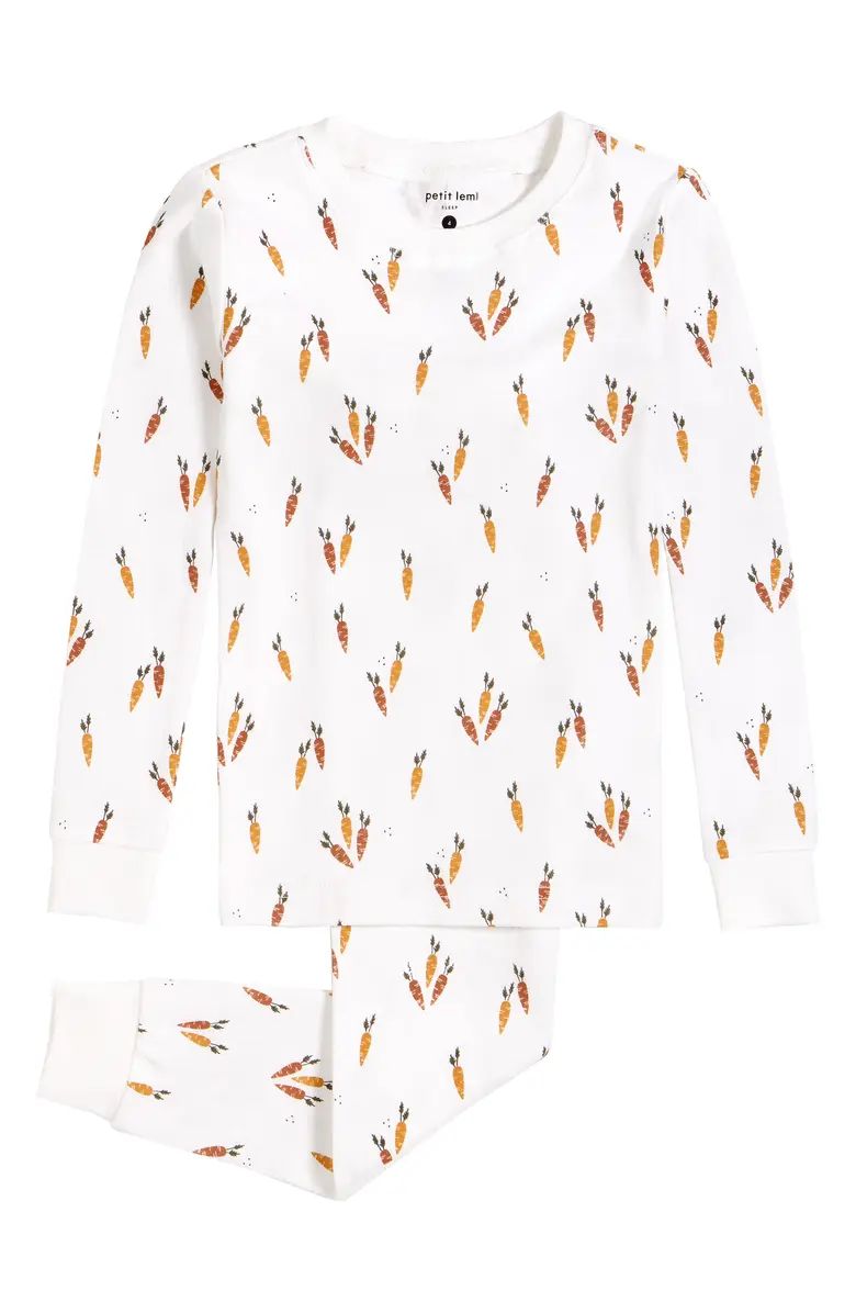 Kids' Carrot Print Cotton Pajamas | Nordstrom