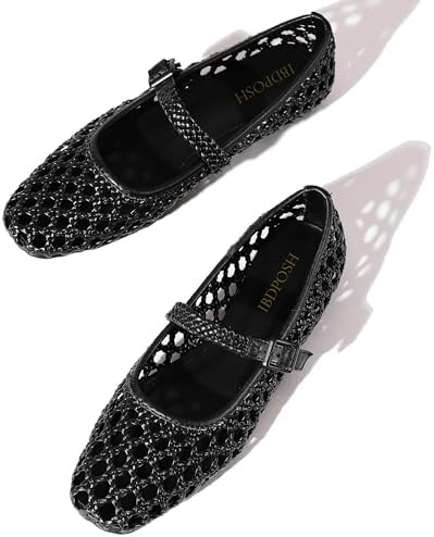 Woven Ballet Flats Shoes for Women with Strap Charming Comfortable Casual Elegance Flat Mary Jane... | Amazon (US)