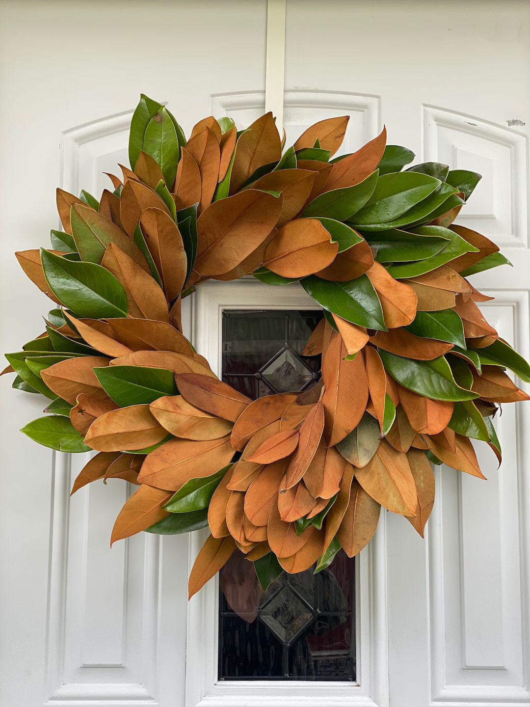 Fresh Handmade Magnolia Fall Greenery Wreath - Etsy | Etsy (US)