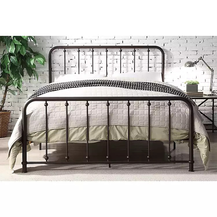 Metal Slat Bronze Queen Platform Bed | Kirkland's Home