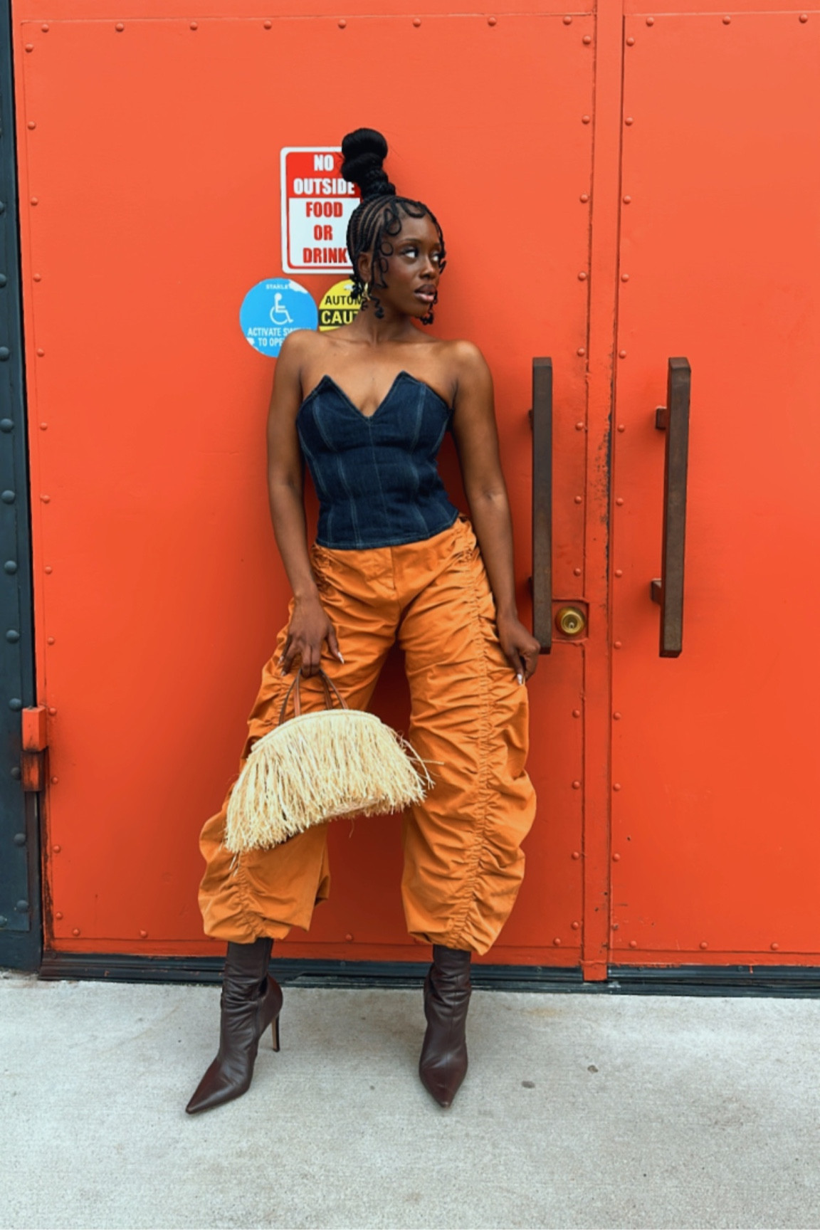 The perfect dark denim corset with ruffle pants and brown boots 🫶🏾

#LTKShoeCrush #LTKStyleTip