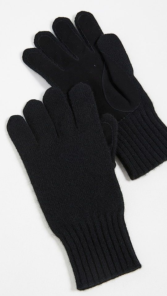 Vince Boiled Cashmere Knit Gloves with Suede Palm | SHOPBOP | Shopbop