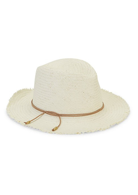 Hat Attack Women's Fringe Travel Woven Fedora - Tan | Saks Fifth Avenue
