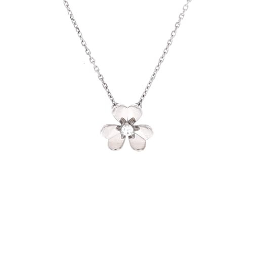 Van Cleef & Arpels, Pre-Loved Frivole Pendant Necklace 18K White Gold and Diamond Mini, White Gold | Amazon (US)