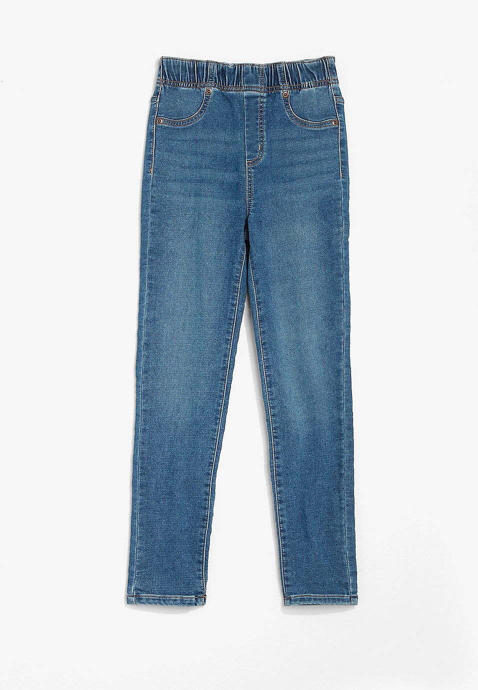 Girls High Rise Denim Knit Jeggings | Maurices