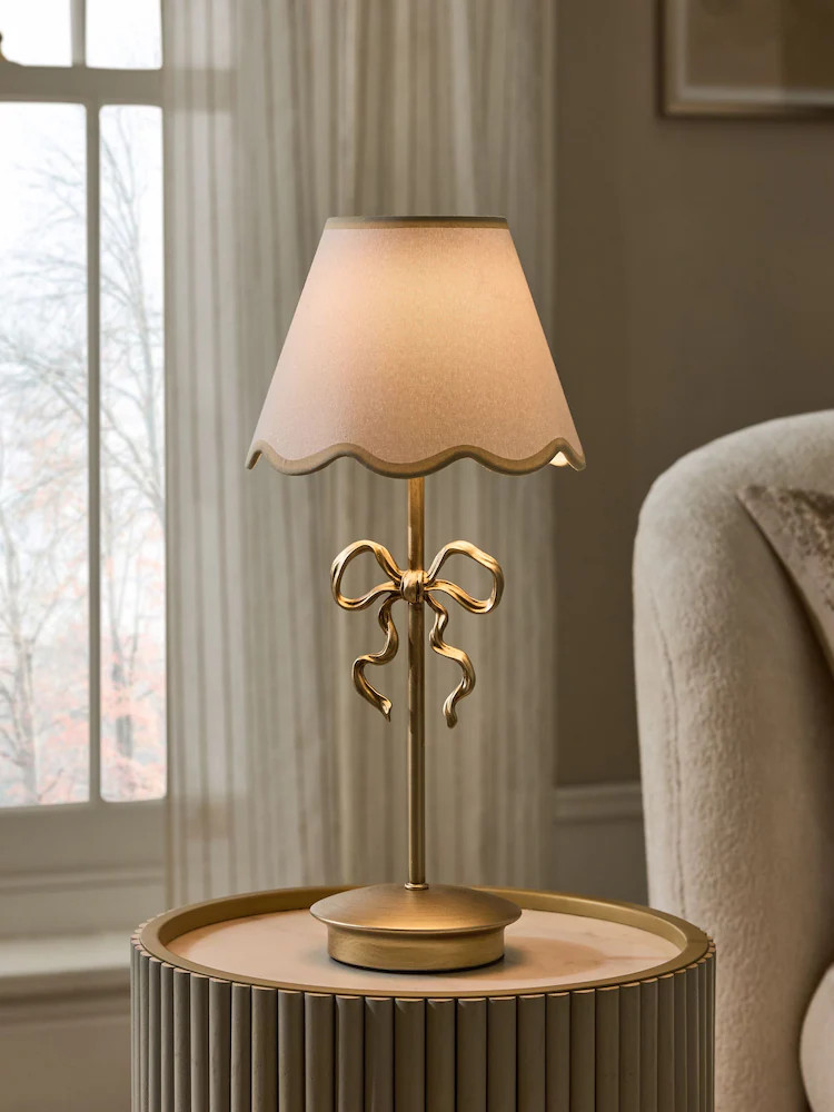 Buy Brass Bow Rechargeable Rechargeable Wireless Table Lamp from Next Ireland | Next EU