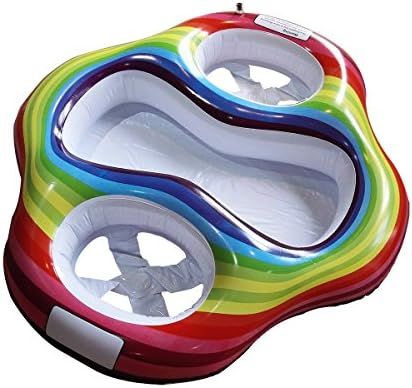 Inflatable Twin Baby Pool Float Infant Double Seat Floaty 2 Kids Swimming Rings | Amazon (US)