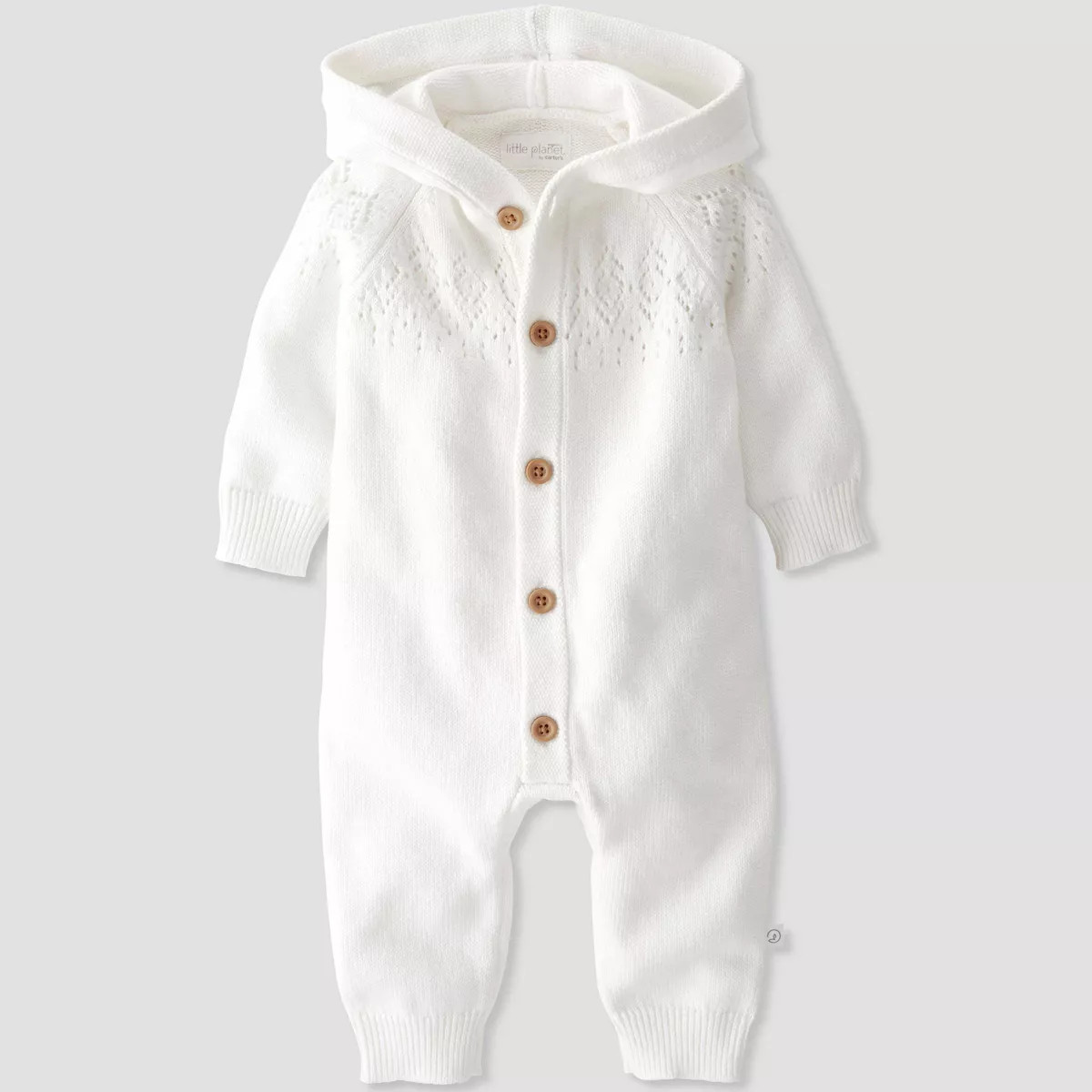 Little Planet by Carter's Organic Baby Sweater Pram Coveralls - Cream | Target