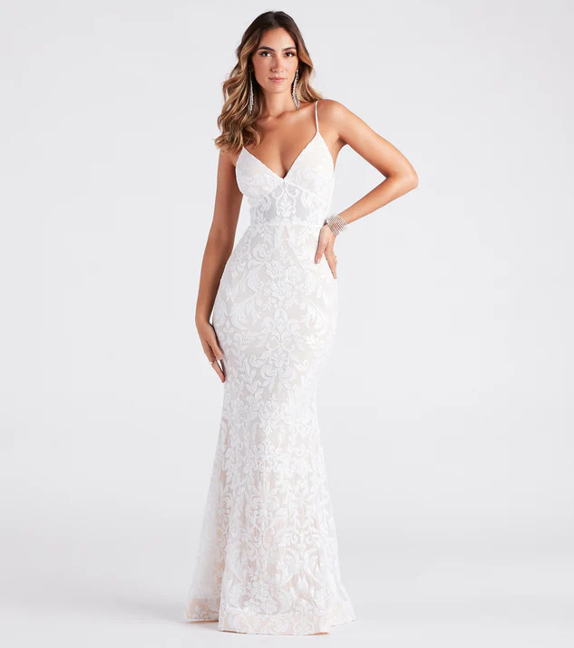 Althea Formal Sequin V-Neck Mermaid Dress | Windsor Stores