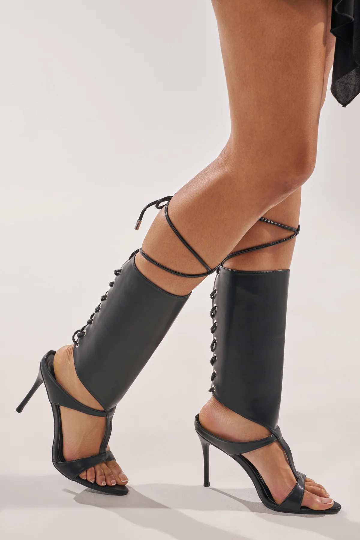 AKIRA GOLD BODHI BLACK SEXY GLADIATOR SANDAL | AKIRA
