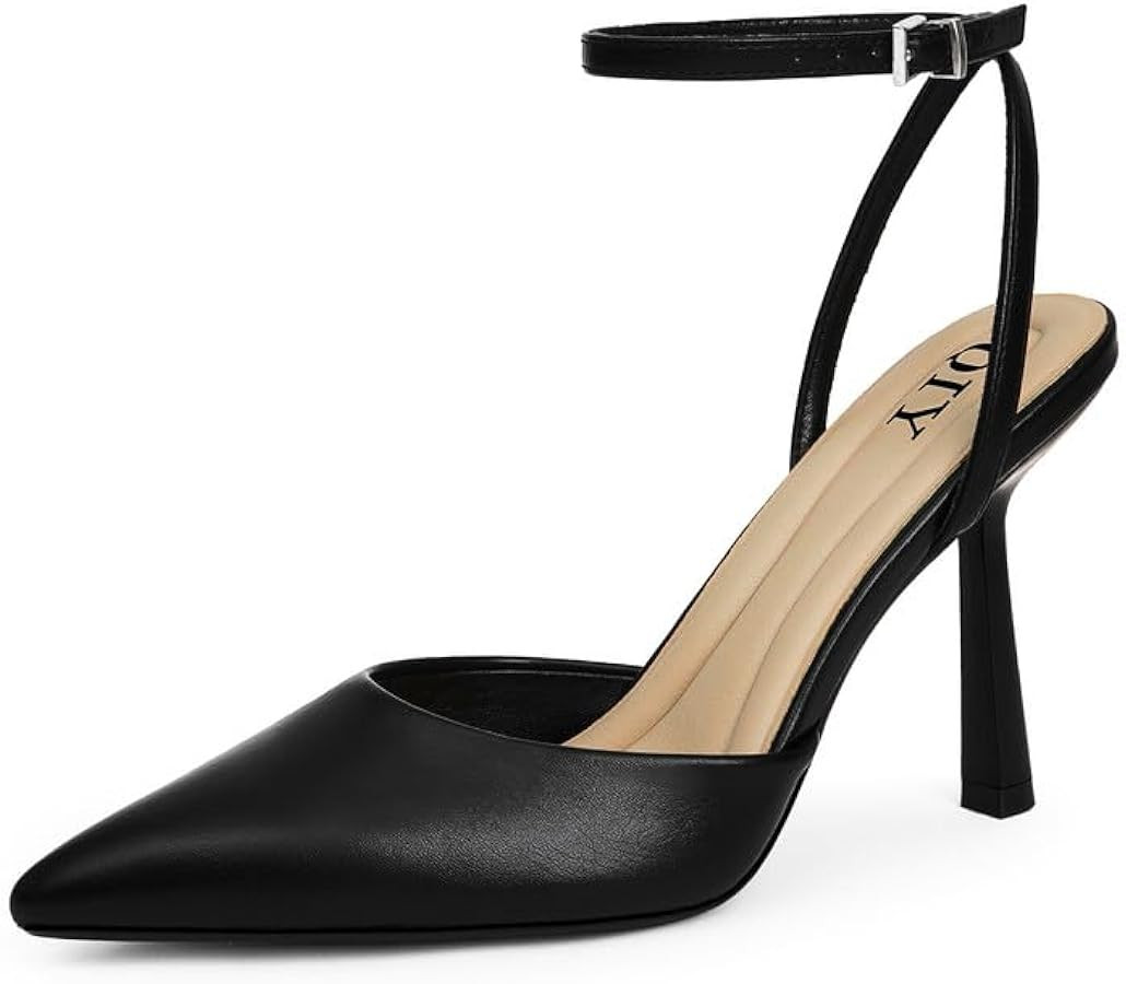 Closed Toe Ankle Strap Heels Women Pumps Pointed Toe Heeled Sandals for Women Stiletto Wedding Dr... | Amazon (US)