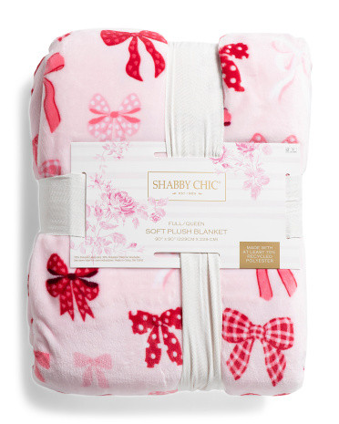 Fleece Bows Blanket | TJ Maxx