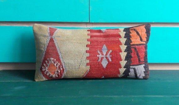 Kilim pillow wool pillow vintage turkish kilim pillow | Etsy (US)