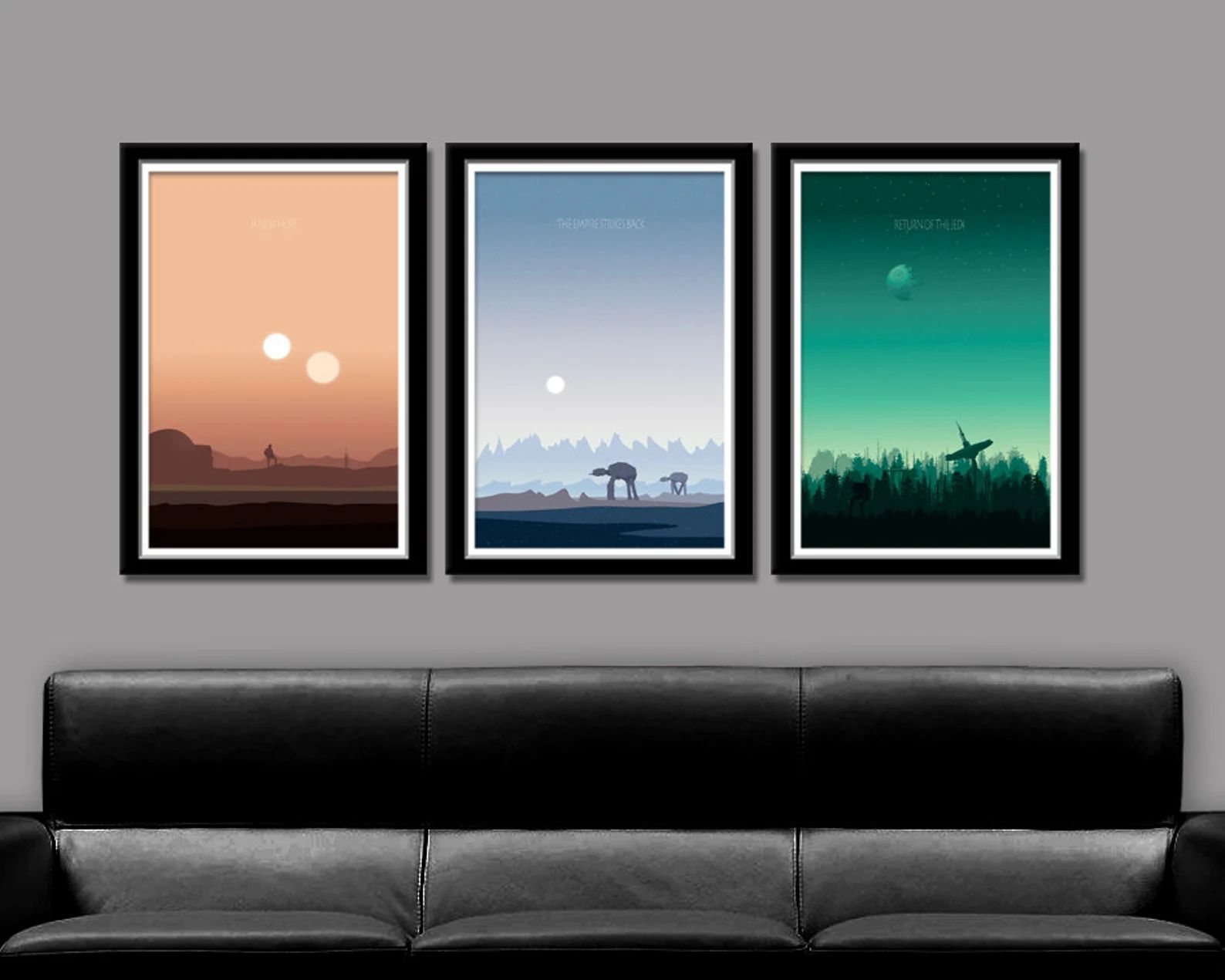 Force Inspired - Star Wars Inspirited Sunset Minimalist Poster Set - Episodes 4,5, & 6 Sunset Col... | Etsy (US)