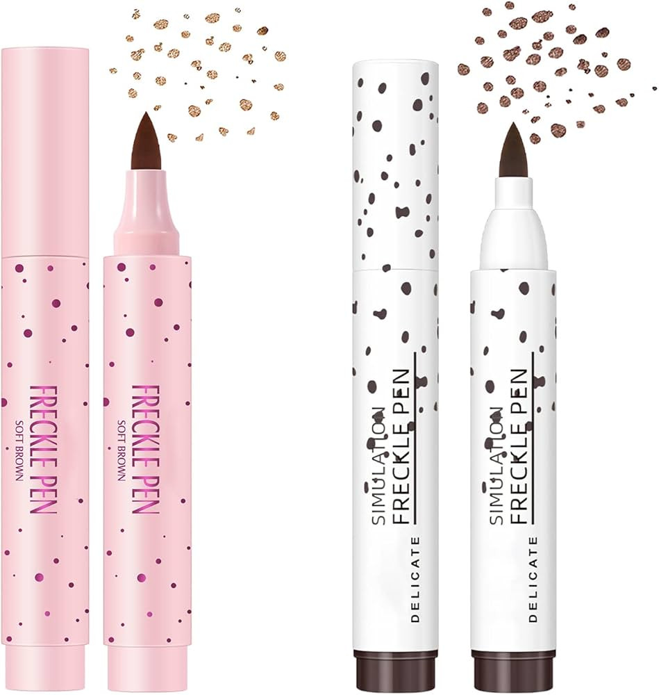 Sumeitang 2 Colors Liquid Freckle Pen, Natural Lifelike Face Fake Freckle Makeup Pen Magic Freckl... | Amazon (US)