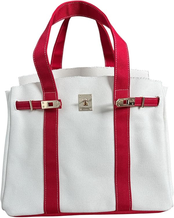 Canvas Tote, 8 Pockets, Distressed Finish, Spacious Interior, Structured Silhouette | Amazon (US)