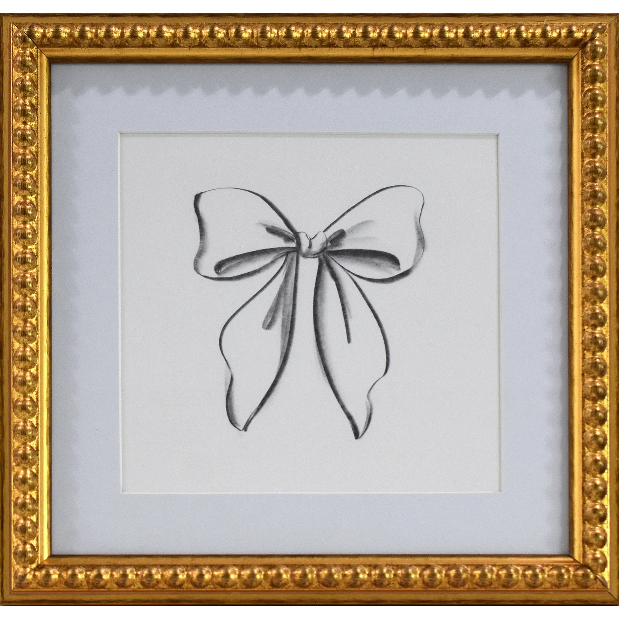Crystal Art Gallery Vintage Bow Sketch Wall Art by Lanny Liu, Gold Framed Pencil Drawing, Feminin... | Walmart (US)