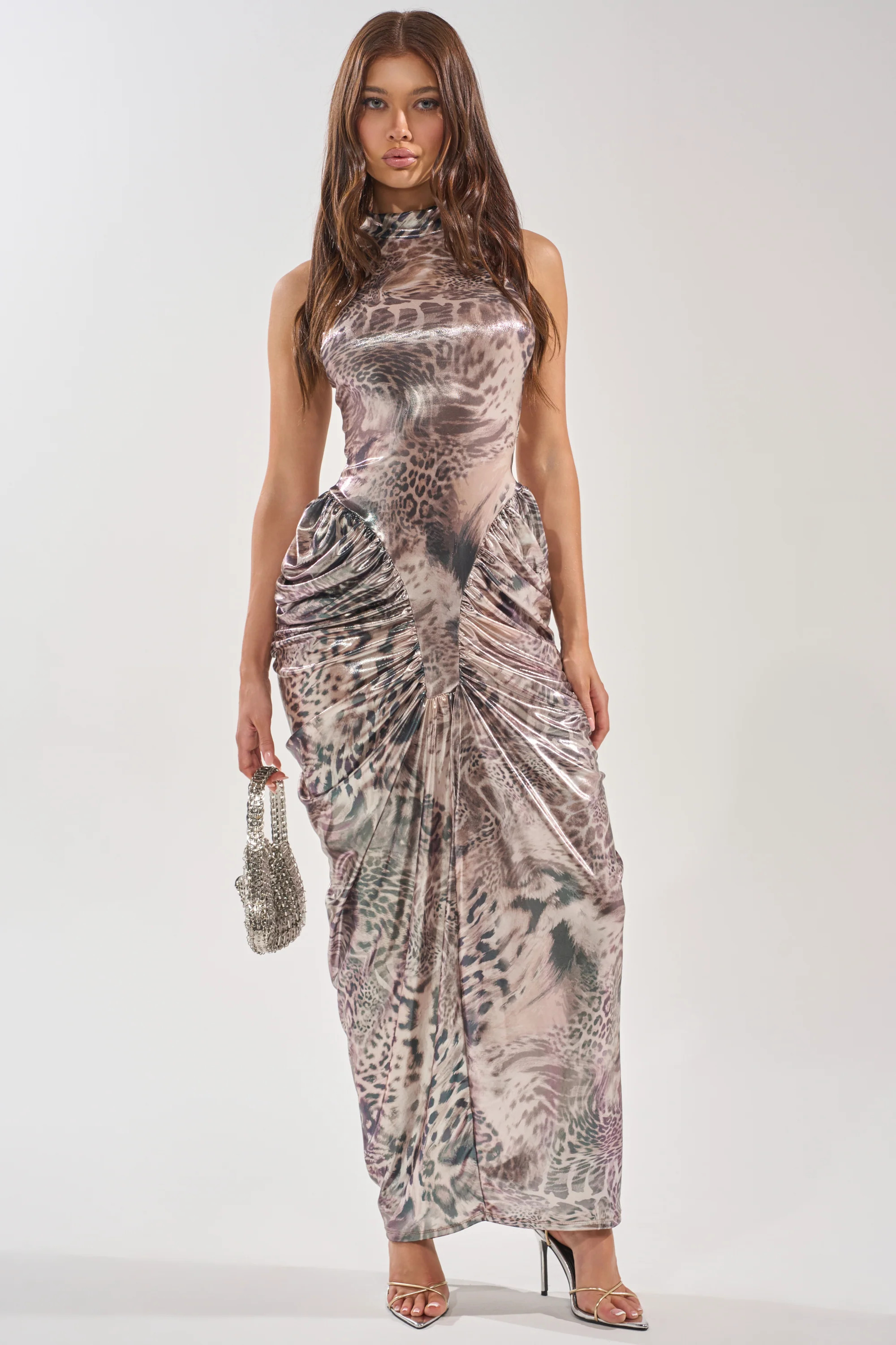 STANDING MY GROUND MOCK NECK MAXI DRESS | AKIRA
