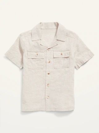 Short-Sleeve Striped Pocket Shirt for Toddler Boys | Old Navy (US)