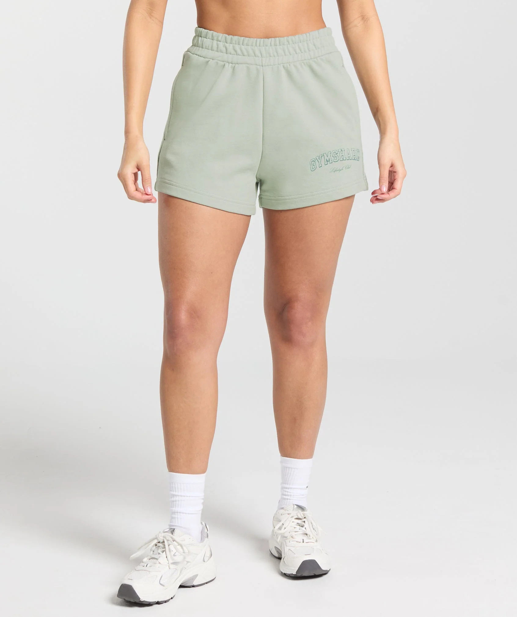 Gymshark Campus Classics Graphic Sweat Shorts - Stone Grey | Gymshark US
