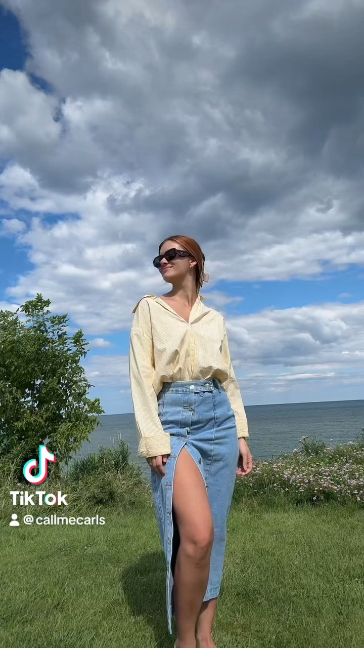 It’s giving coastal casual 
✨vintage Lauren Ralph Lauren oversized button up (link not exact because this one is vintage+thrifted!)
✨button front long denim skirt with functional buttons 
✨Prada sunnies to top it off
✨Can’t forget the target sandals :)

#LTKTravel #LTKBeauty #LTKSeasonal