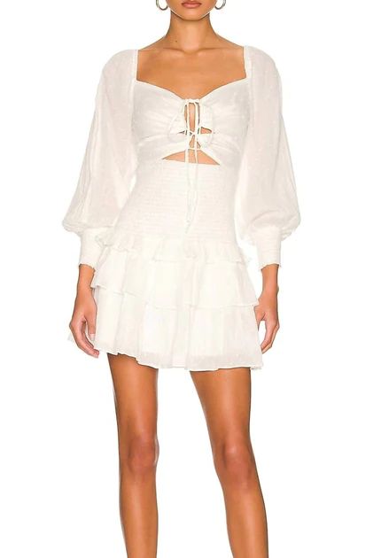 Marietta Mini Dress in White | Shop Premium Outlets