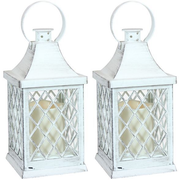 Sunnydaze 10" Ligonier White Traditional Style Plastic and Glass Battery Operated Indoor LED Cand... | Target