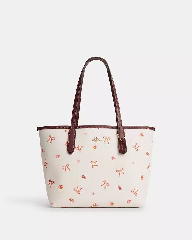 Mini City Tote With Bow Tie Print | Coach Outlet