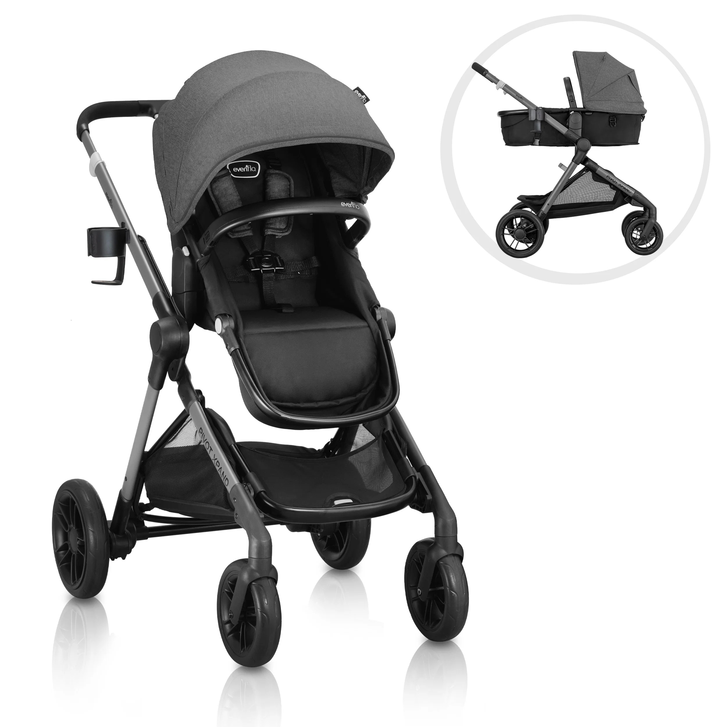 Pivot Xpand Modular Stroller - Sabino Gray | Evenflo Company